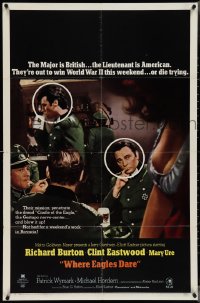 4b1220 WHERE EAGLES DARE style B 1sh 1968 Clint Eastwood, Richard Burton, completely different image!