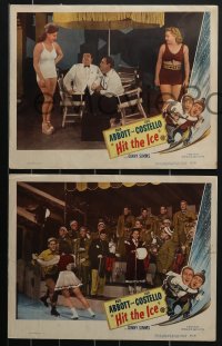 4b0767 HIT THE ICE 3 LCs R1949 great images of Ginny Simms w/ wacky Bud Abbott & Lou Costello!