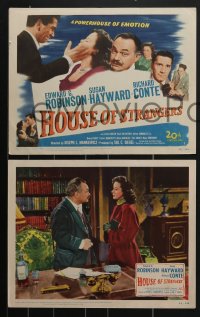 4b0714 HOUSE OF STRANGERS 8 LCs 1949 Edward G. Robinson, Richard Conte, Zimbalist Jr., Valentine!