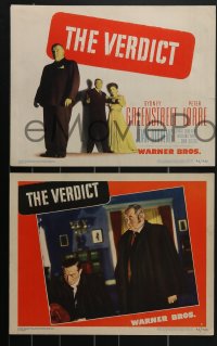 4b0728 VERDICT 8 LCs 1946 Peter Lorre & Sydney Greenstreet supervise gravediggers, Don Siegel!