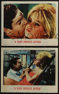 4b0729 VERY PRIVATE AFFAIR 8 LCs 1962 Louis Malle's Vie Privee, Brigitte Bardot & Mastroianni!