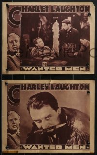 4b0757 WANTED MEN 5 LCs 1936 young gangster Charles Laughton helps Dorothy Gish escape, ultra rare!