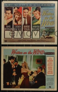 4b0734 WRITTEN ON THE WIND 8 LCs 1956 sexy Lauren Bacall, Rock Hudson & Robert Stack, Dorothy Malone!