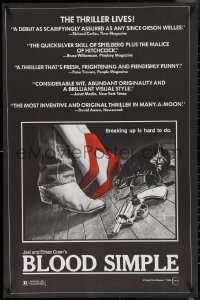 4c0796 BLOOD SIMPLE 24x37 1sh 1984 directed by Joel & Ethan Coen, cool film noir gun artwork!