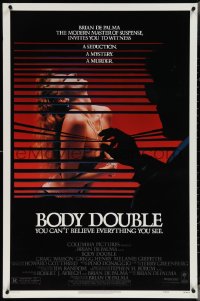4c0798 BODY DOUBLE 1sh 1985 Brian De Palma, Melanie Griffith, voyeur watches sexy woman!
