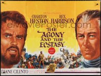 4c0028 AGONY & THE ECSTASY roadshow British quad 1965 Charlton Heston & Rex Harrison, Todd-AO 70MM!