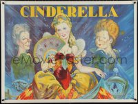 4c0031 CINDERELLA stage play British quad 1930s beautiful art with her wicked step-sisters!