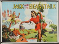 4c0038 JACK & THE BEANSTALK stage play British quad 1930s artwork of female Jack & giant!
