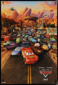 4c0803 CARS advance 1sh 2006 Walt Disney Pixar animated automobile racing, great cast image!