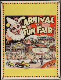 4c0007 MAMMOTH CIRCUS: CARNIVAL & FUN FAIR 30x40 English circus poster 1930s cool art of fun rides!