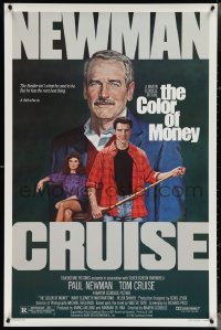 4c0811 COLOR OF MONEY 1sh 1986 Robert Tanenbaum art of Paul Newman & Tom Cruise playing pool!
