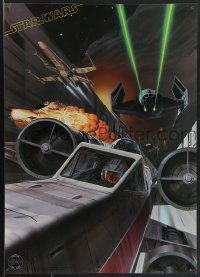 4c0168 STAR WARS 20x28 commercial poster 1977 Ralph McQuarrie artwork of the Death Star trench run!