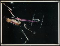 4c0470 STAR WARS 18x23 commercial poster 1977 X-wing fighter under attack from Imperial TIE fighter!
