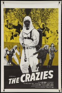 4c0816 CRAZIES 1sh 1973 George Romero, creepy hooded man in gas mask, why are good people dying?