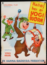 4c0518 HEY THERE IT'S YOGI BEAR Danish 1964 Hanna-Barbera, Yogi's first full-length feature, rare!