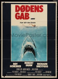 4c0520 JAWS Danish 1975 Spielberg's classic man-eating shark attacking sexy swimmer, very rare!