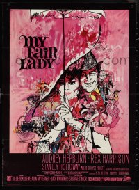 4c0529 MY FAIR LADY Danish 1964 classic art of Audrey Hepburn & Rex Harrison by Bob Peak!
