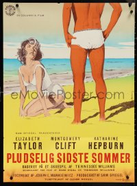 4c0539 SUDDENLY, LAST SUMMER Danish 1960 Axel Holm art of super sexy Elizabeth Taylor in swimsuit!