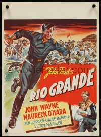 4c0137 RIO GRANDE Dutch 1950 artwork of John Wayne running with sword, directed by John Ford!