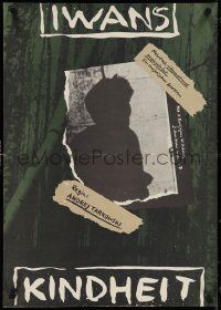 4c0126 MY NAME IS IVAN East German 16x23 1963 Andrei Tarkovsky's 1st feature film, different!