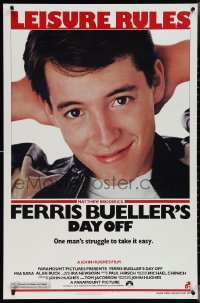 4c0848 FERRIS BUELLER'S DAY OFF 1sh 1986 c/u of Matthew Broderick in John Hughes teen classic!