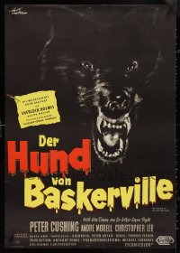 4c0359 HOUND OF THE BASKERVILLES German 1960 art of dog showing its teeth by Rolf Goetze!