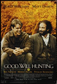 4c0871 GOOD WILL HUNTING 1sh 1997 great image of smiling Matt Damon & Robin Williams!