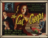 4c0283 CAT CREEPS 1/2sh R1951 Lois Collier, with eyes that stab in darkness, stained claws, rare!