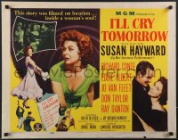 4c0292 I'LL CRY TOMORROW style B 1/2sh 1955 artwork of distressed Susan Hayward in her greatest performance!