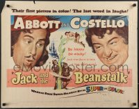 4c0293 JACK & THE BEANSTALK 1/2sh 1952 Abbott & Costello, their first picture in color!