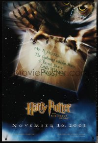 4c0881 HARRY POTTER & THE PHILOSOPHER'S STONE teaser DS 1sh 2001 Hedwig the owl, Sorcerer's Stone!