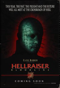 4c0889 HELLRAISER: BLOODLINE teaser DS 1sh 1996 Clive Barker, Pinhead at the crossroads of hell!
