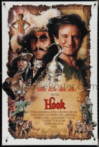 4c0891 HOOK DS 1sh 1991 artwork of pirate Dustin Hoffman & Robin Williams by Drew Struzan!