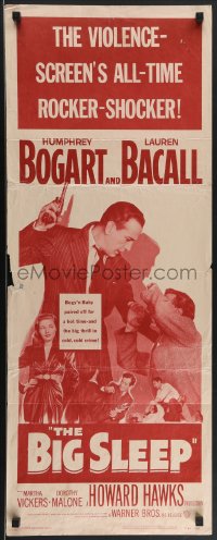4c0083 BIG SLEEP insert R1954 Humphrey Bogart, montage with sexy Lauren Bacall, Howard Hawks!