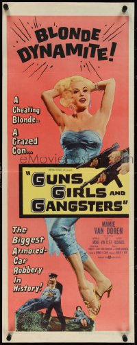 4c0098 GUNS, GIRLS & GANGSTERS insert 1959 sexy Mamie Van Doren in a Las Vegas casino robbery, rare!