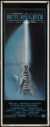 4c0113 RETURN OF THE JEDI insert 1983 George Lucas, art of hands holding lightsaber by Reamer!