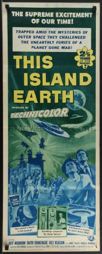 4c0120 THIS ISLAND EARTH insert R1964 they challenged unearthly furies of a planet gone mad!