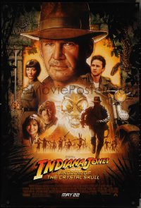 4c0897 INDIANA JONES & THE KINGDOM OF THE CRYSTAL SKULL advance DS 1sh 2008 Drew art of Ford & cast!
