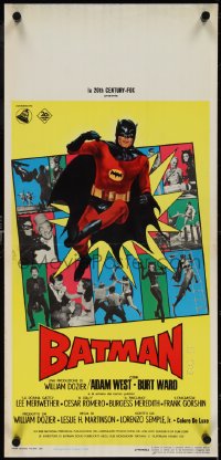 4c0069 BATMAN Italian locandina 1966 different art of masked hero Adam West by Enzo Nistri!