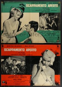 4c0268 BACKFIRE set of 9 Italian 19x27 pbustas 1965 Echappement Libre, Jean Seberg, Belmondo!