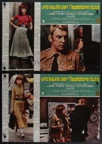 4c0259 KLUTE set of 6 Italian 18x26 pbustas 1971 Donald Sutherland & call girl Jane Fonda!