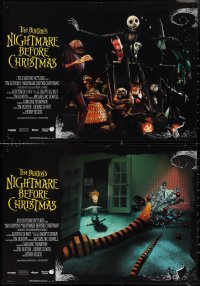 4c0267 NIGHTMARE BEFORE CHRISTMAS set of 8 Italian 18x25 pbustas 1994 Tim Burton's horror cartoon!