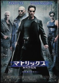 4c0023 MATRIX Japanese 29x41 1999 close-up of Keanu Reeves, Carrie-Anne Moss, Laurence Fishburne!