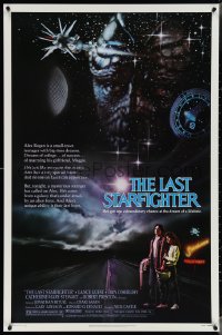 4c0921 LAST STARFIGHTER 1sh 1984 Catherine Mary Stewart & Lance Guest as video game pilot!