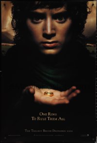 4c0931 LORD OF THE RINGS: THE FELLOWSHIP OF THE RING teaser DS 1sh 2001 J.R.R. Tolkien, one ring!