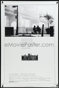 4c0951 MANHATTAN style B 1sh 1979 classic image of Woody Allen & Diane Keaton by bridge!