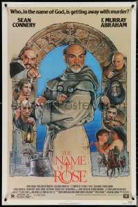 4c0964 NAME OF THE ROSE 1sh 1986 Der Name der Rose, great Drew Struzan art of Sean Connery as monk!