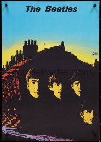 4c0131 BEATLES Polish 19x27 1980s great different art of John, Paul, George & Ringo!