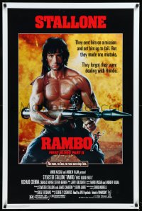 4c0994 RAMBO FIRST BLOOD PART II 1sh 1985 no law, no war can stop Sylvester Stallone w/his RPG!
