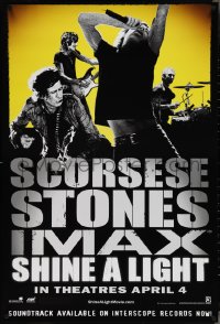 4c1024 SHINE A LIGHT teaser 1sh 2008 Scorsese's Rolling Stones documentary, cool color image!